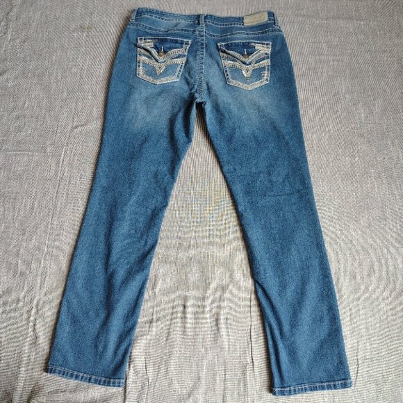 Vigoss VGS Jeans Womens Size 12 (33x29) Loose Straight Embellished Flap Western - Picture 13 of 13